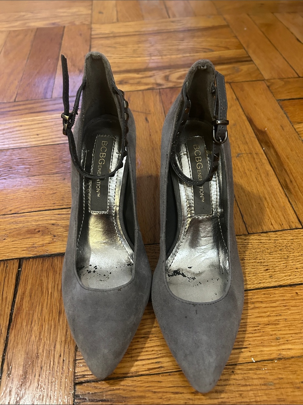 BCBGeneration  Suede Pointed Ankle-Strap Heels